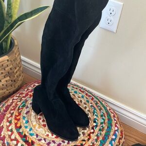 NWOT Stuart Weitzman Black Suede Knee-High Boots